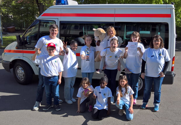 Die Teilnehmer des Jugendrotkreuzes beim Kreisjugendwettbewerb.