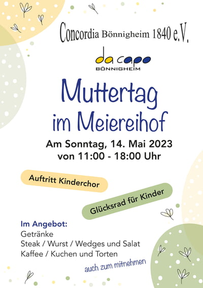 Bewirtung am Muttertag 