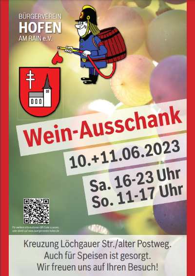 Weinausschank in den Hofener Weinbergen 