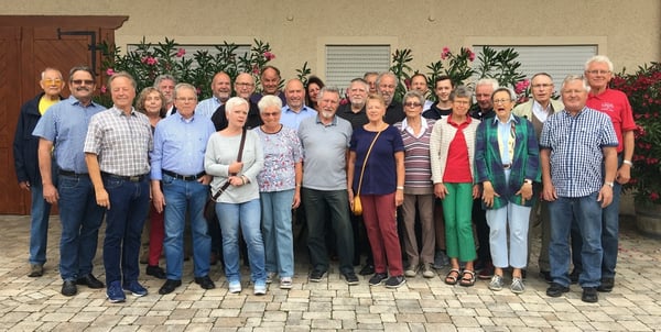 die Teilnehmer am Weinkolleg vor Ort im Weingut Dautel, 2. von links ist Ernst Dautel