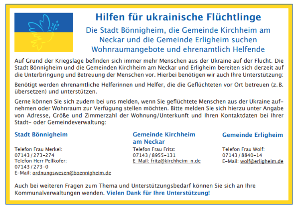 Titelbild NB 11/22 Aufruf Hilfe Ukraine