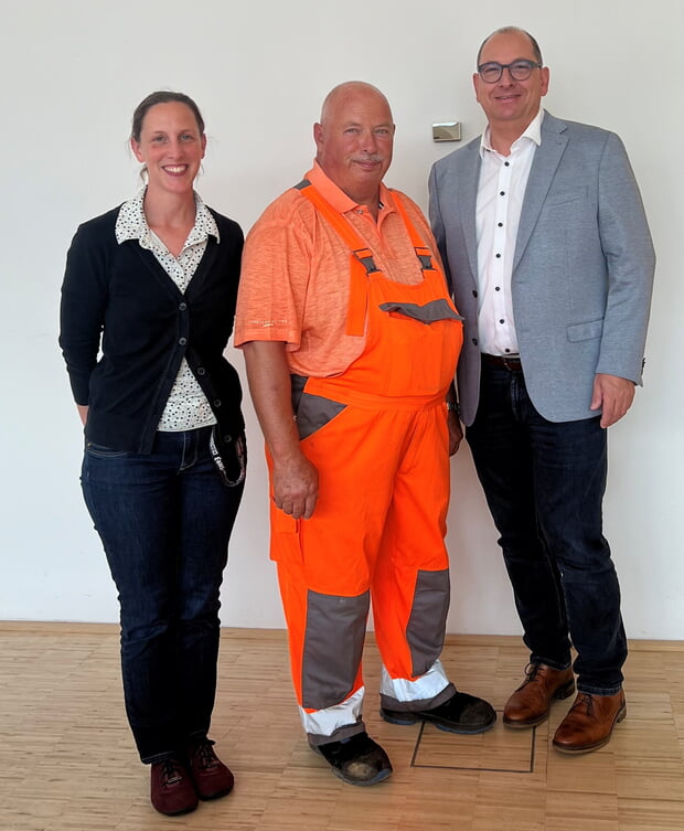 v. l.: Katja Bunge, Frank Seyffer, Bürgermeister Uwe Seibold