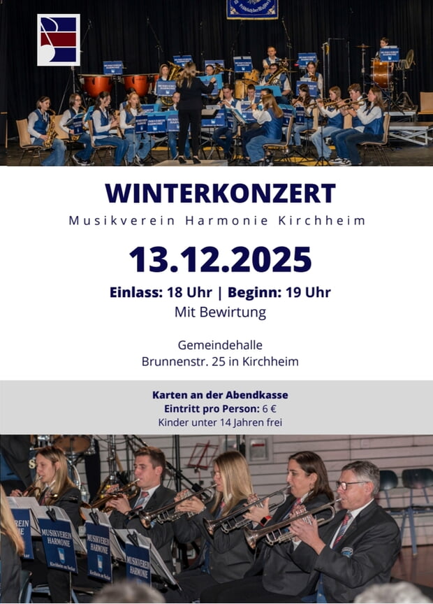 Die Musikerinnen und Musiker aller Kapellen freuen sich über zahlreiche Besucher am Winterkonzert.
