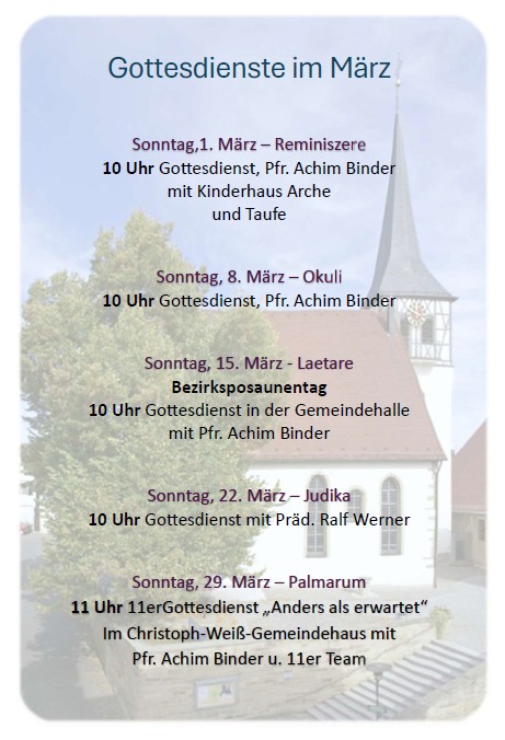 Gottesdienste im März