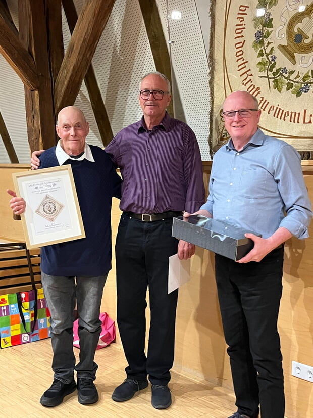 Adolf Baumann, Herbert Mayer und Bernd H&ouml;rl (v. links)