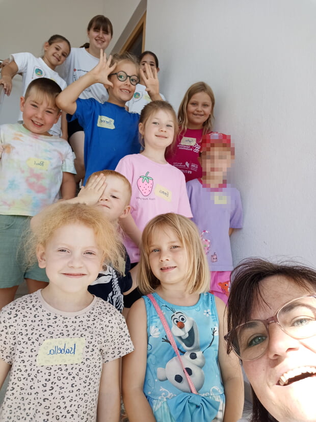 Die Gruppe der 4- bis 7-J&auml;hrigen beim Ferienprogramm