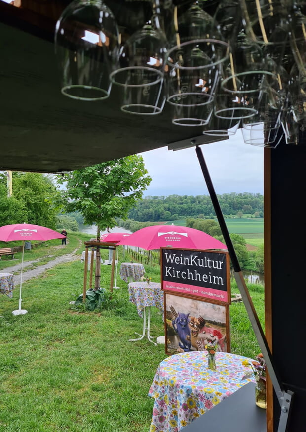 Blick auf die Weinterrasse