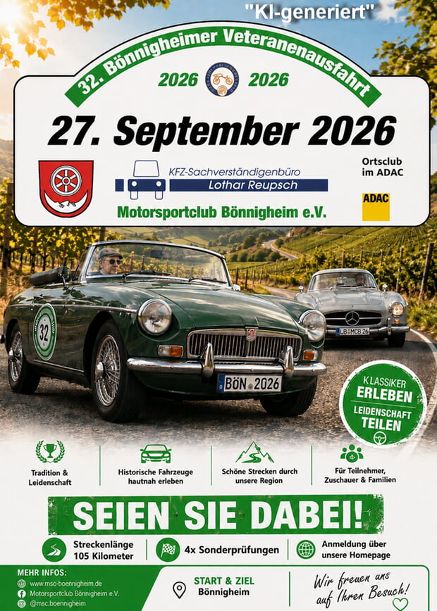 Flyer zur 32. b&ouml;nnigheimer Veteranenausfahrt